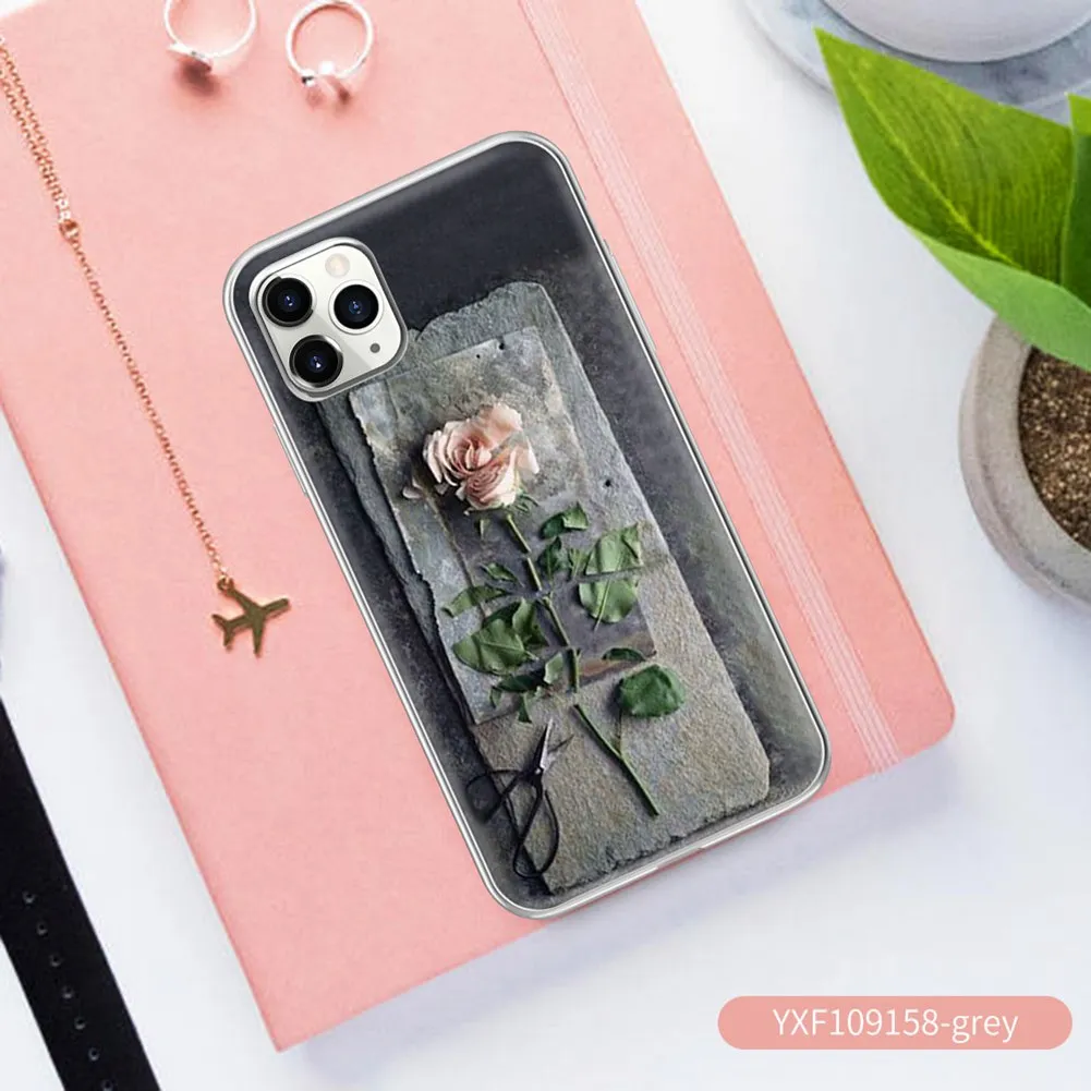 Чехол KISSCASE Flower для iPhone 11 Pro Max X 8 6 6s 7 Plus Мягкий чехол телефона с розовыми цветами XS XR