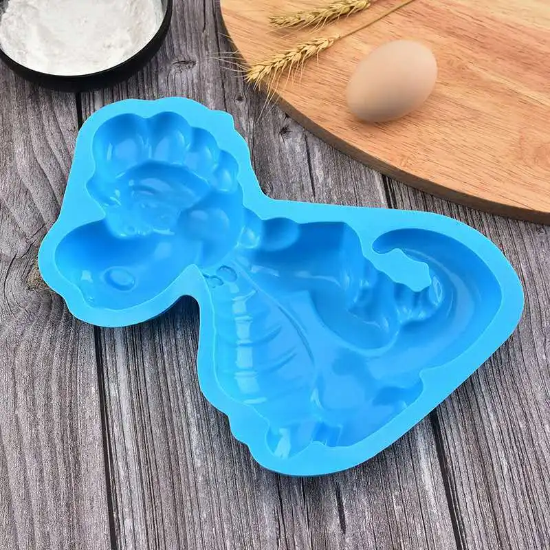 

3D Cute Big Dinosaur Silicone Cake Mold Pans Tray Cake Decorating Tools Fondant Jelly Soap Molds Biscuit Chocolate Pastry Baking