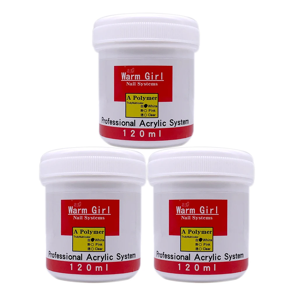 

Warm Girl 120ML White Acrylic Powder Nail Art Tip Manicure Builder Molding Kit