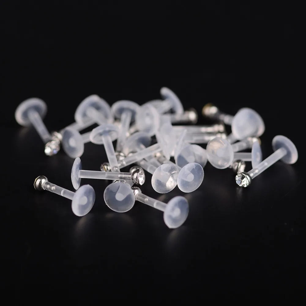Imixlot 5 шт. Мода Круглый Циркон CZ 316l сталь и PTFE Labret губы бар кольцо пирсинг для хрящевой части уха Tragus сексуальная девушка ювелирные изделия 16 г