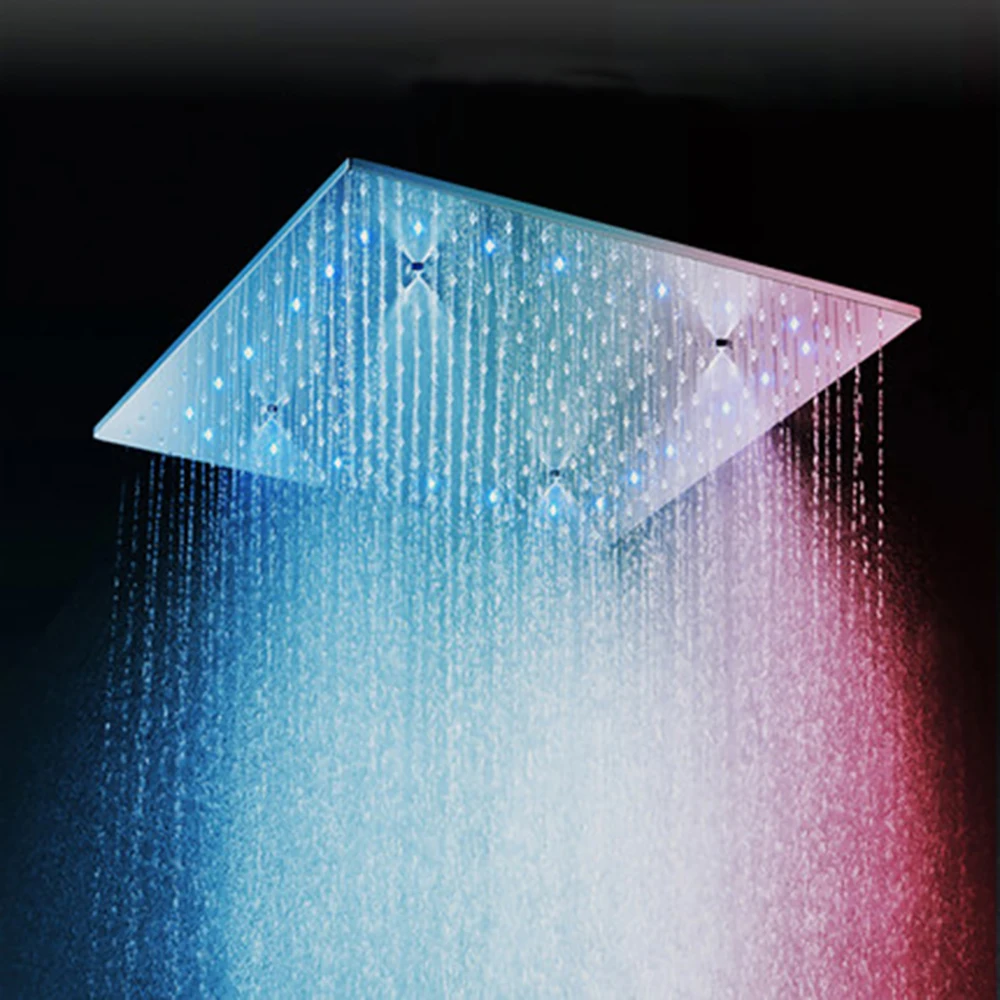 

Chrome Bathroom Shower Set in-wall Mounted Ceiling Rainfall Mist Shower Head Brass Handheld Shower Room Hot Cold Water Mixer Tap