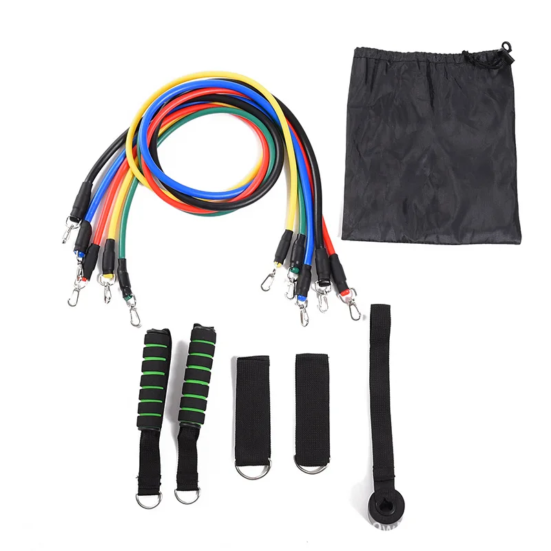11 Pcs/Set Resistance Bands Crossfit Training Exercise Yoga Tubes Pull Rope Rubber Expander Elastic Fitness with Bag | Спорт и