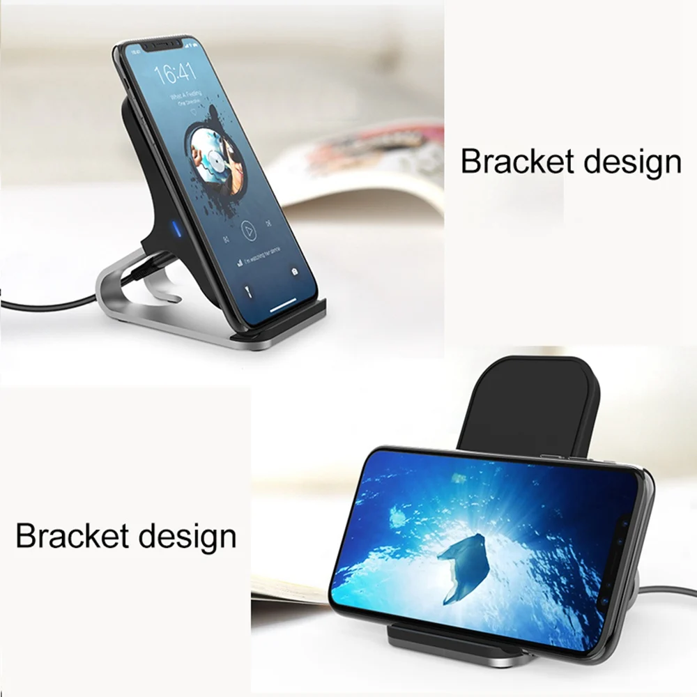 KISSCASE Qi Беспроводное зарядное устройство для iPhone XS XR X 7 8 Plus док-станция 10 Вт Быстрый держатель беспроводного зарядного устройства для samsung Galaxy S9 S8 Note 9 8