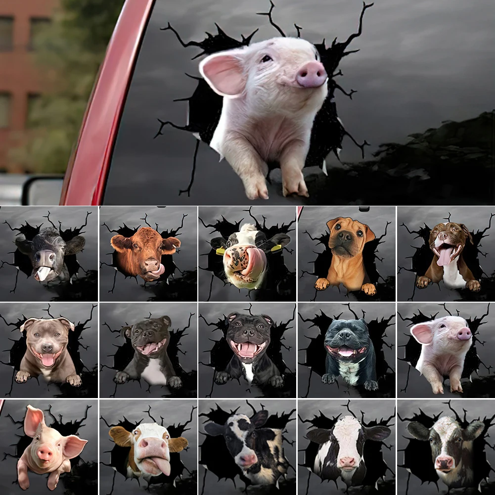 

Car Animal Crackle 3D Creating Sticker Car Details Decal Paper Waterproof PVC Cracked Stickers Car Stickers Auto Exterior Decor