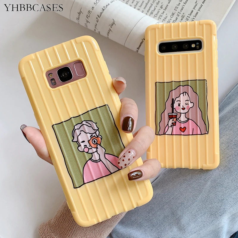 YHBBCASES мягкие чехлы для samsung Galaxy S10 Plus S8 S9 шикарный 3D Чемодан дизайнерский чехол Note 9|