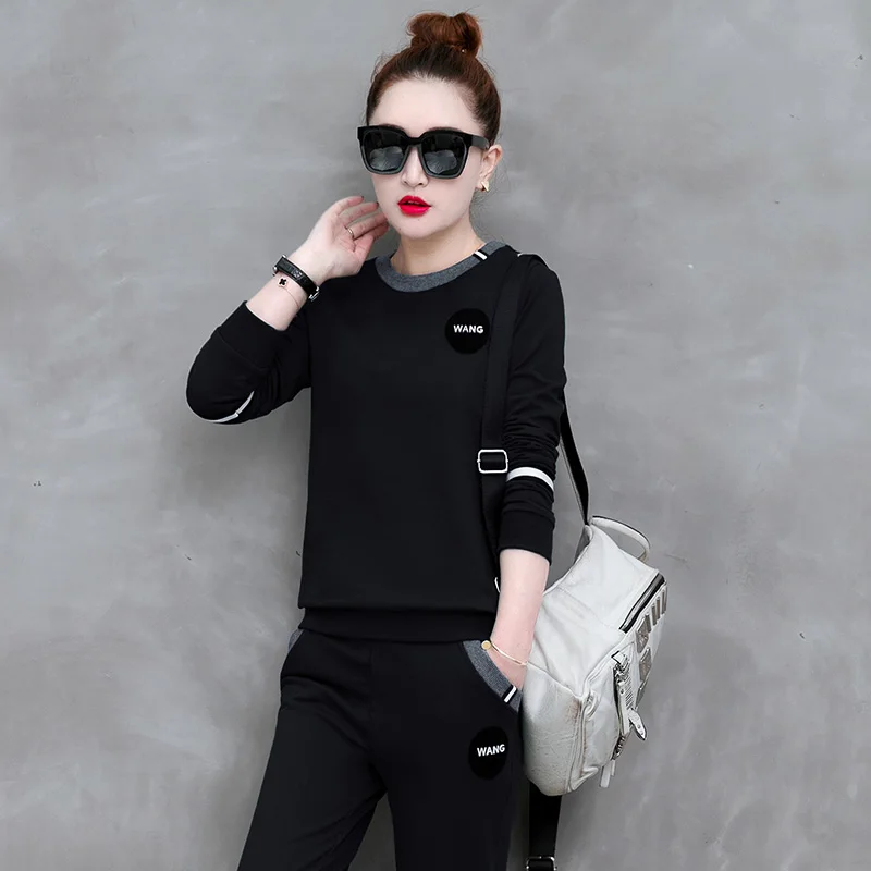 2019 Новое поступление женские модные костюмы пуловер с длинными рукавами и