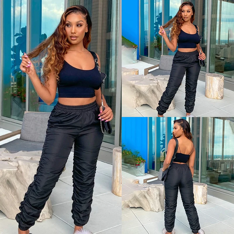 

Women Winter Fashion Sexy Drape Black Women'S Pants Fashion High Street Pants Black
