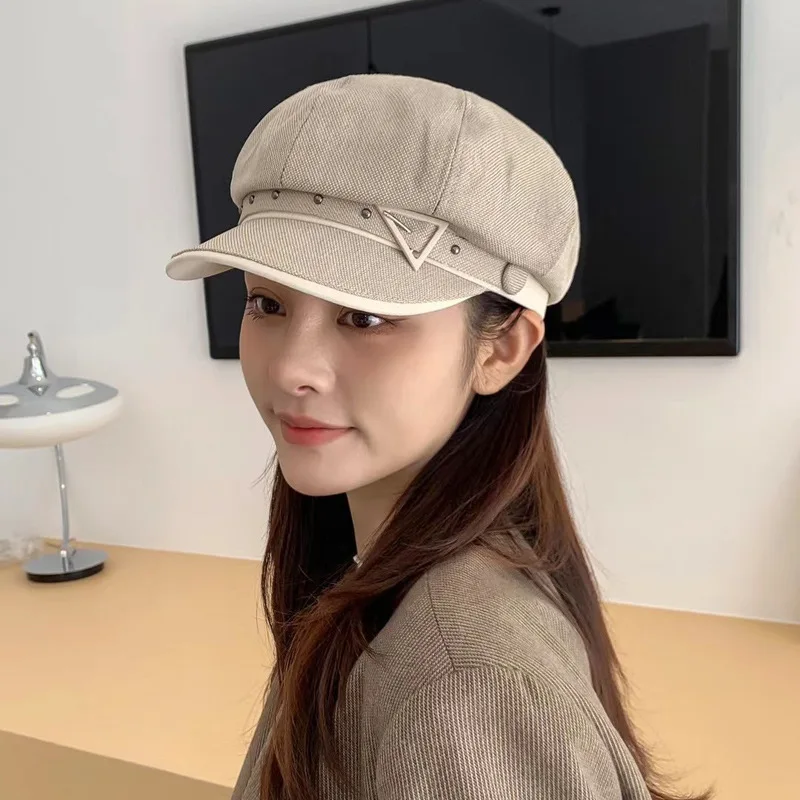 Кепки Foux для газетчика Женская Всесезонная Повседневная треугольная