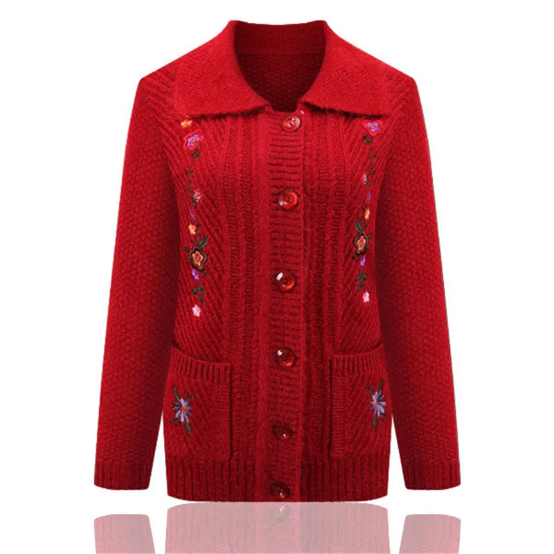 Женский кардиган свитер женский осенне-зимний трикотаж топы новый для мамы