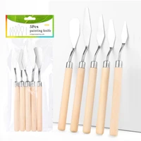 5pcs mixed palette knife painting plastic stainless steel scraper spatula art supplies for artist canvas oil paint color mixing