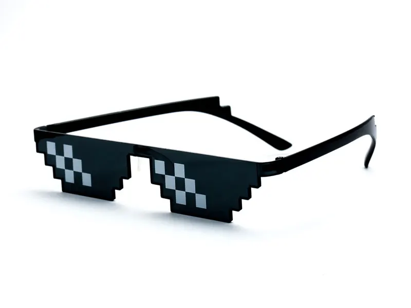 Thug Life Glasses Men Women Sunglasses For Boys Girls Mosaic Funny Cosplay Prop Shades Deal With It Sun Glasses With Case UV400