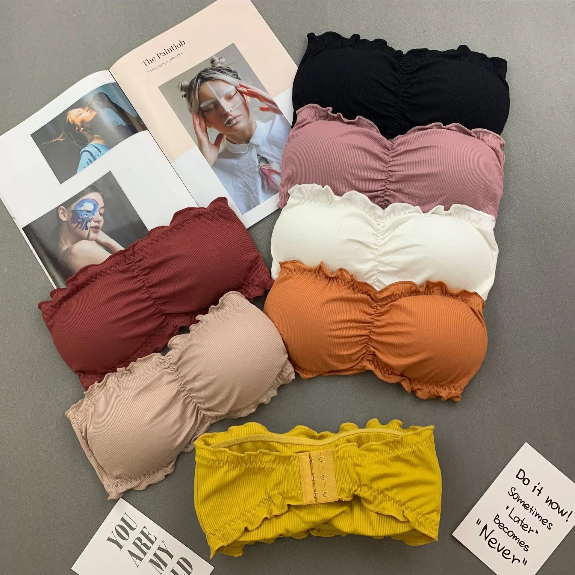 

3D Sexy Lingerie Seamless Sport Bra U Type Backless Strapless Top Bra Push Up Bralette Brassiere Women Underwear yh723