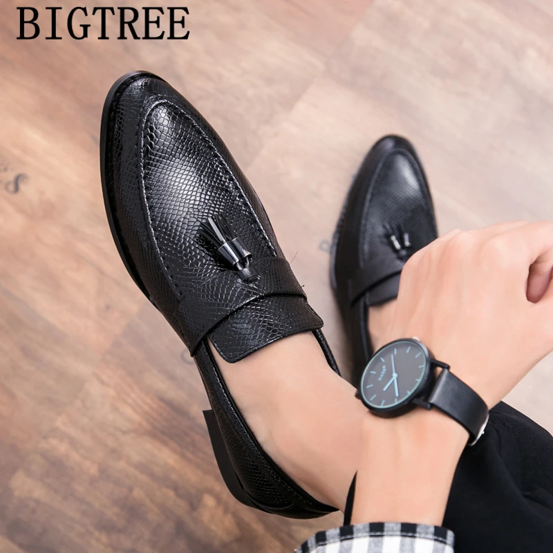 Туфли мужские классические из крокодиловой кожи итальянские лоферы с бахромой