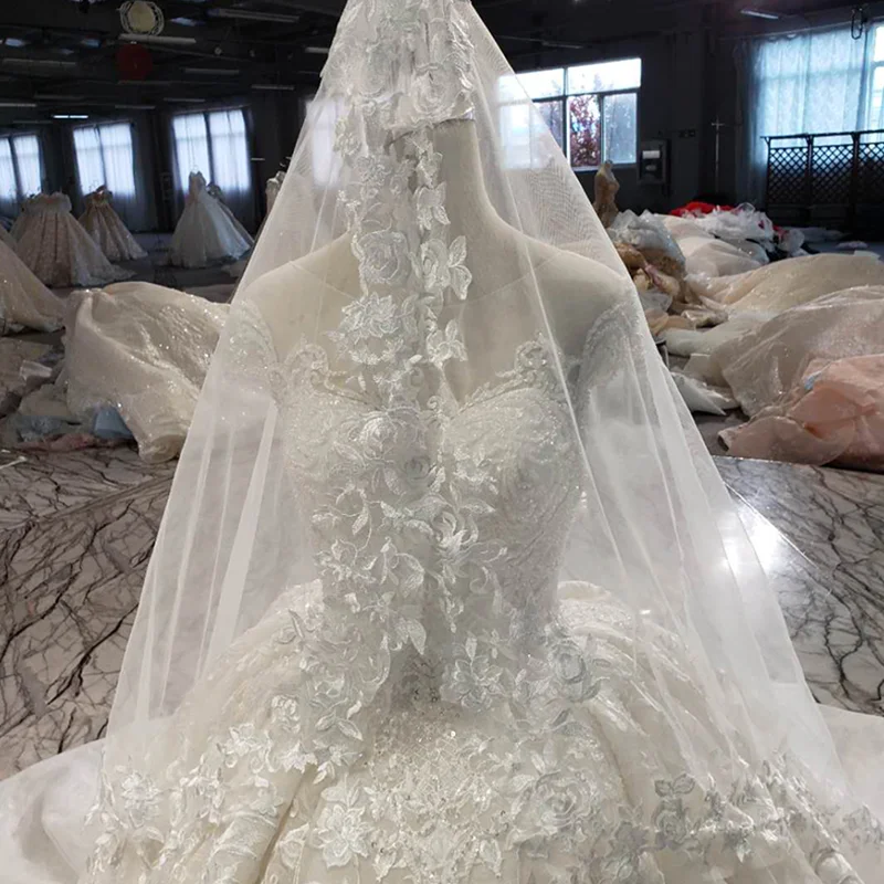 LSS513 винтажное свадебное платье 2020 аппликации с свадебной вуалью o образным