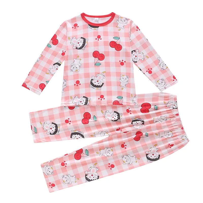 

Kids Pajamas Sets Cotton Boys Sleepwear Suit Girls Pajamas Long Sleeve Pijamas Long Sleeves Tops Pants 2pcs Children Clothing