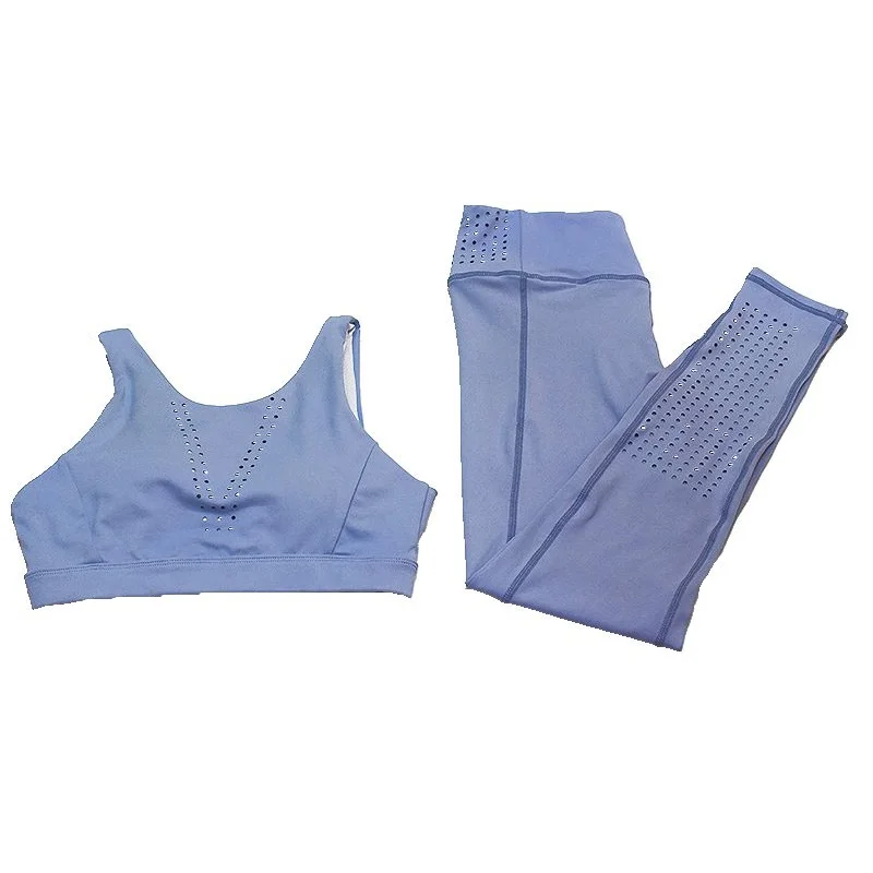 

CXUEY 2021 Yoga Workout Fitness Suit Push Up Gym Sportswear Woman Running Active Wear Sports Bra Leggings Female Set 2 Pcs Blue