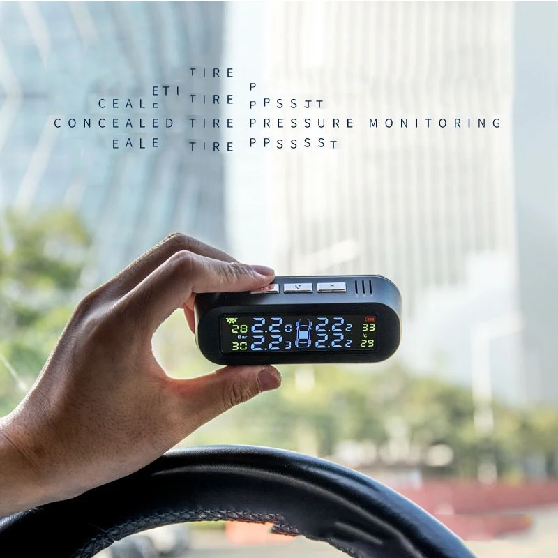 Solar TPMS Car intelligent Tire Pressure Alarm Monitor System Tyre Sensor Temperature Alert Concealed tire pressure monitoring | Автомобили
