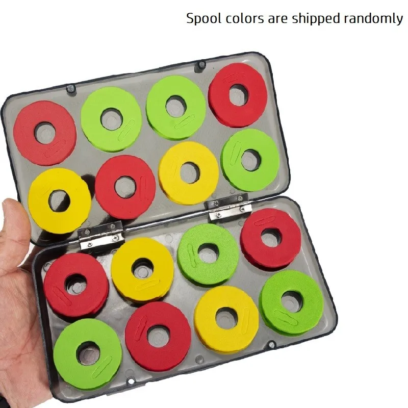 

16pcs Foam Winding Board Fishing Line Shaft Bobbin Spool With Plastic Box Tackle Box Lines Fishing Equipment