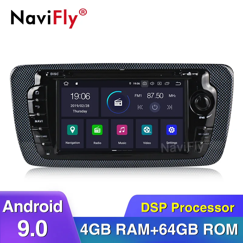 NaviFly Android9.0 ips экран DSP автомобильный dvd-плеер для сиденья Ibiza 2009-2013 gps навигация OBD2 RDS raido TPMS автопроигрыватель