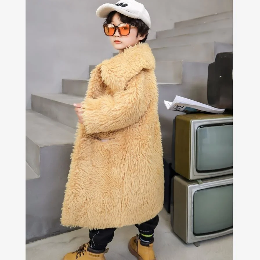Высококачественное Детское пальто из овчины новинка зимы 2022 плотная теплая
