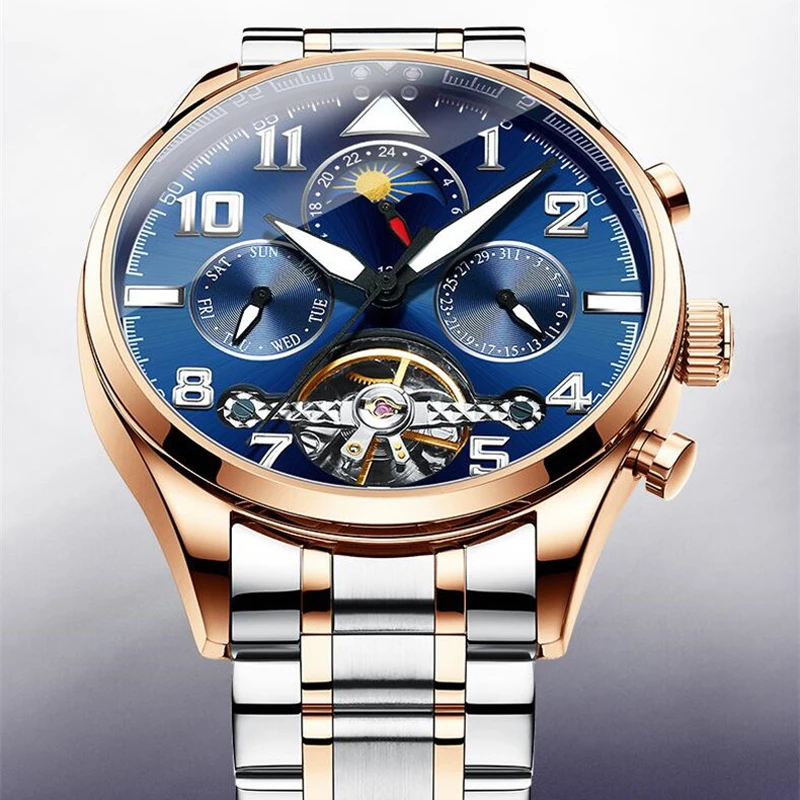 AILANG Tourbillon часы мужские модные автоматические мужские s часы лучший бренд класса люкс повседневные из нержавеющей стали водонепроницаемые механические часы мужские