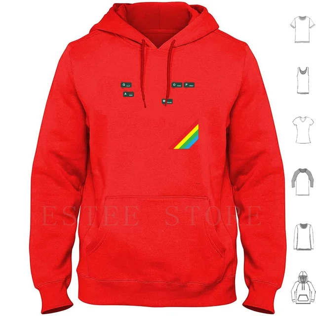 Толстовки Qaopm с длинным рукавом Zx Spectrum Keyboard Gamer Retro