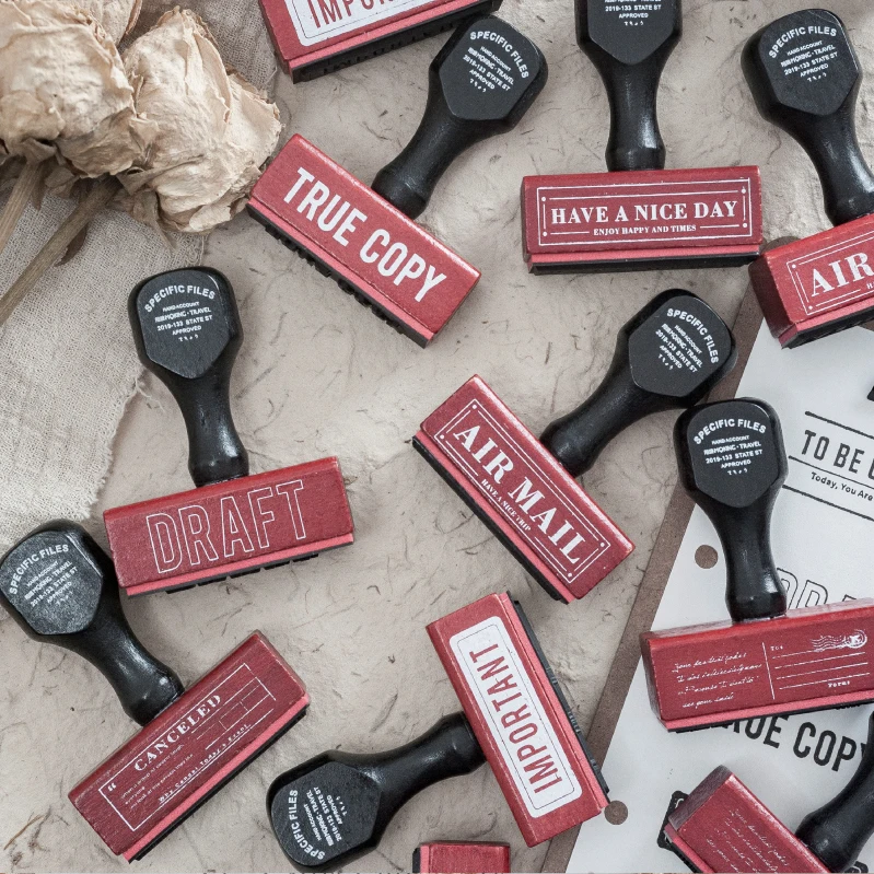 Ретро определенных файлов серии этикетка деревянная ручка печать планировщик