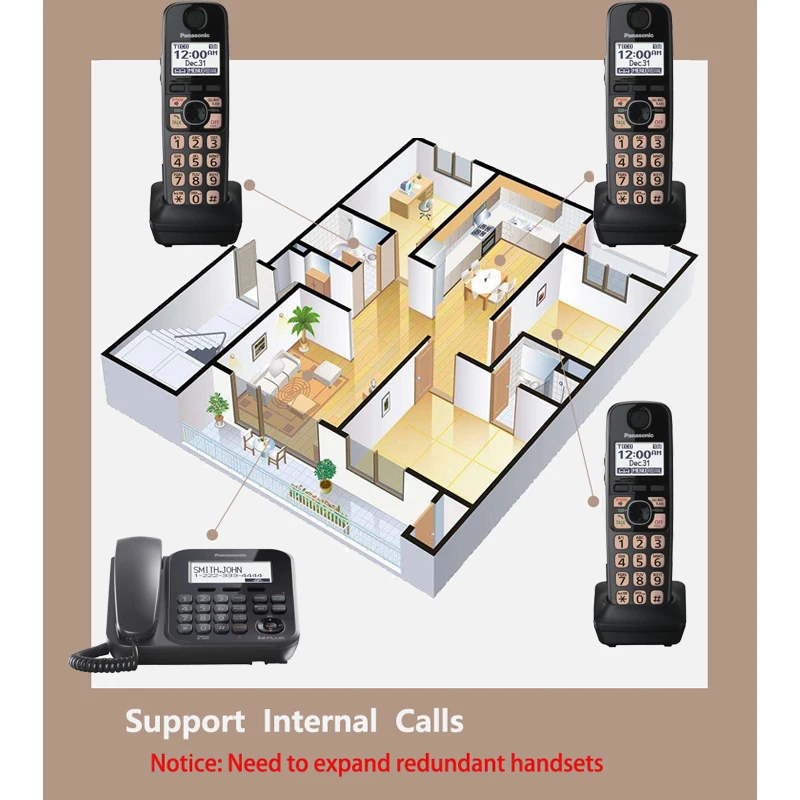 1 9 ghz digital cordless phone with answer machine handfree voice mail backlit lcd wireless telephone for office home black free global shipping