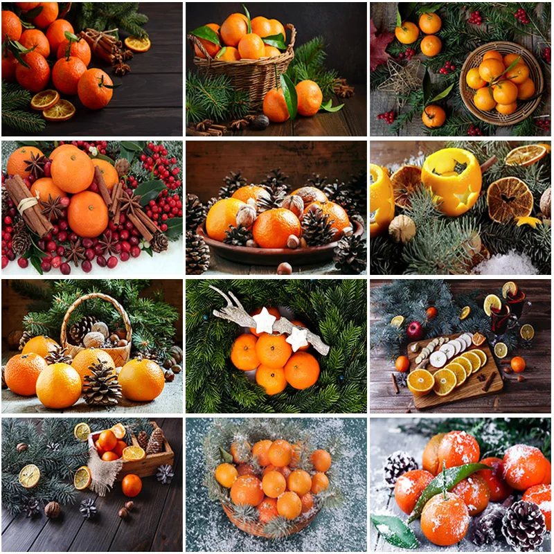 

DIY 5D Diamond Painting Full Round Resin Mosaic House Decoration Embroidery Cross Stitch Kit Wall Art Handcraft Fruit Orange