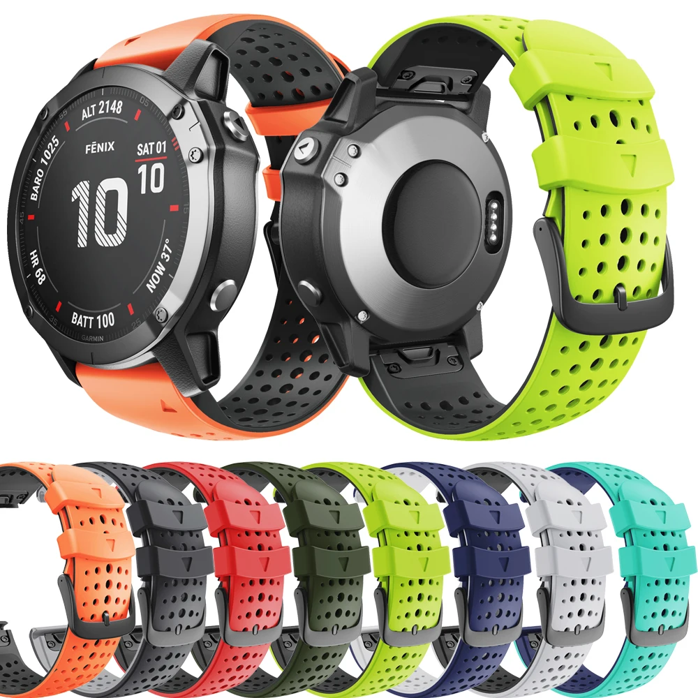 22/26 мм Quick Release Easy Fit часы в силиконовом корпусе ремешок для наручных часов Garmin Fenix 6X