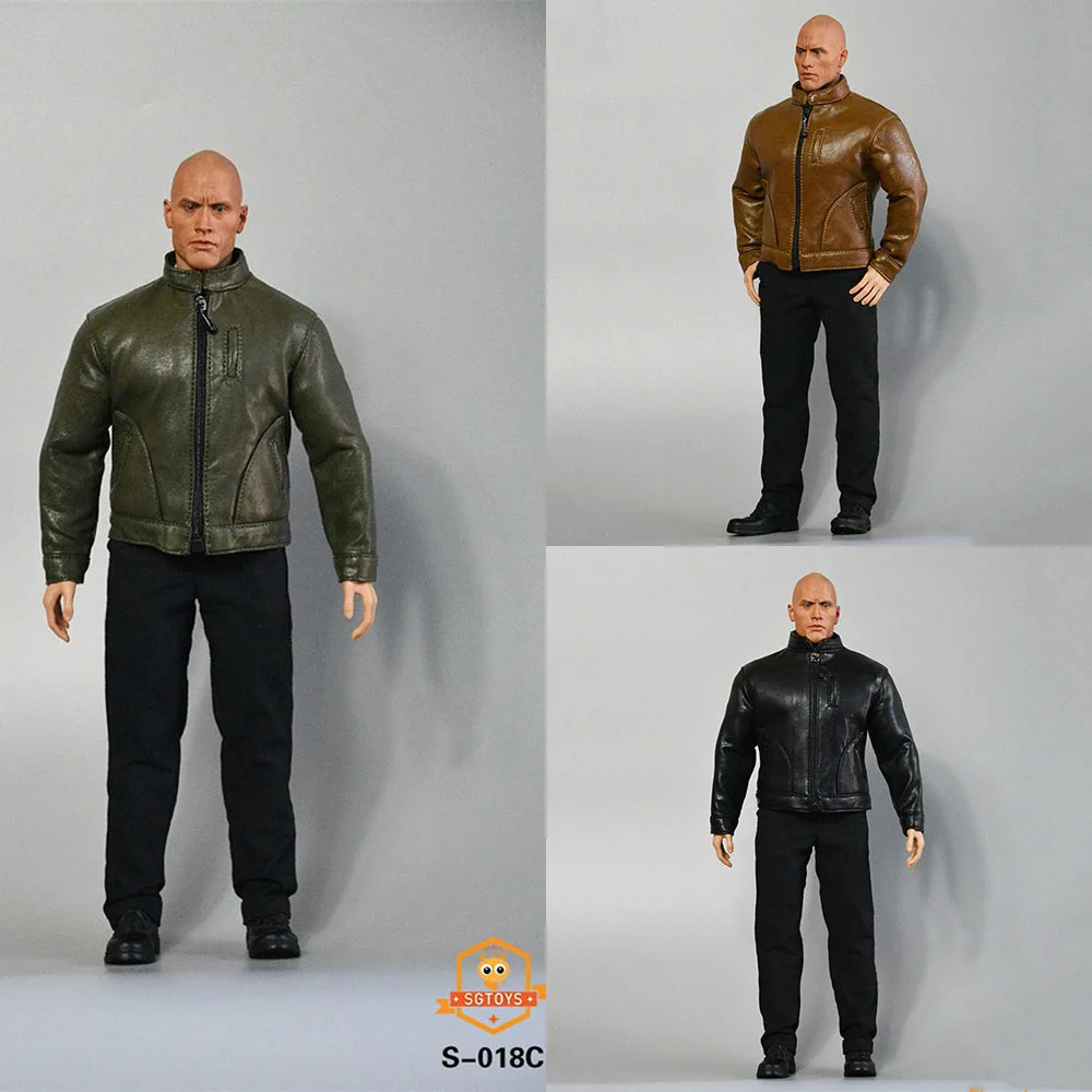 

SGTOYS S-018 1/6 Scale Men's Clothes Leather Coat Jacket Pants T shirt Set 3 Style fit 12 inches M34 M35 Strong Body