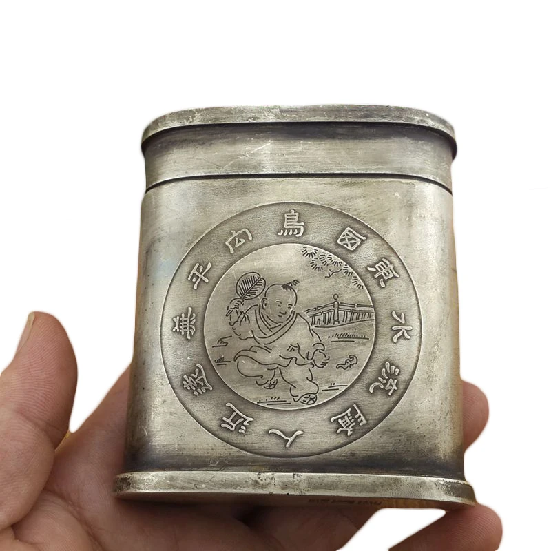 

Медная посуда LAOJUNLU, чехол для сигарет из чистой меди, коробка для табака, чая, чая, с гравировкой, имитация патины под старину