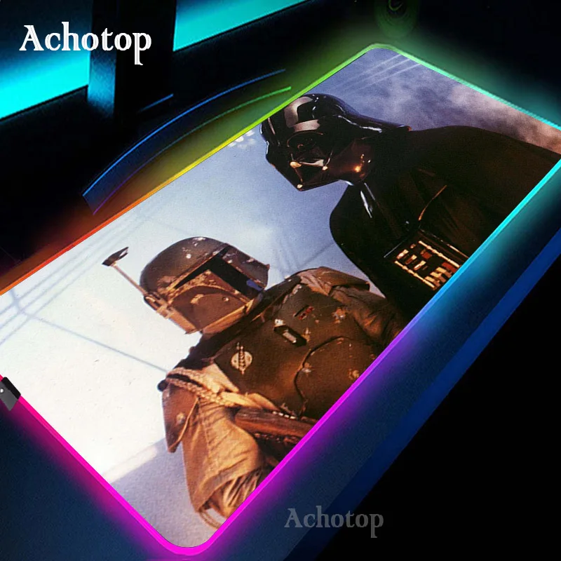 

Wars LED Light Gaming Mouse Pad RGB Large Keyboard XXL Non-Slip Rubber Overlock Base Carpet Desk Mat PC Gamer Computer Mousepad
