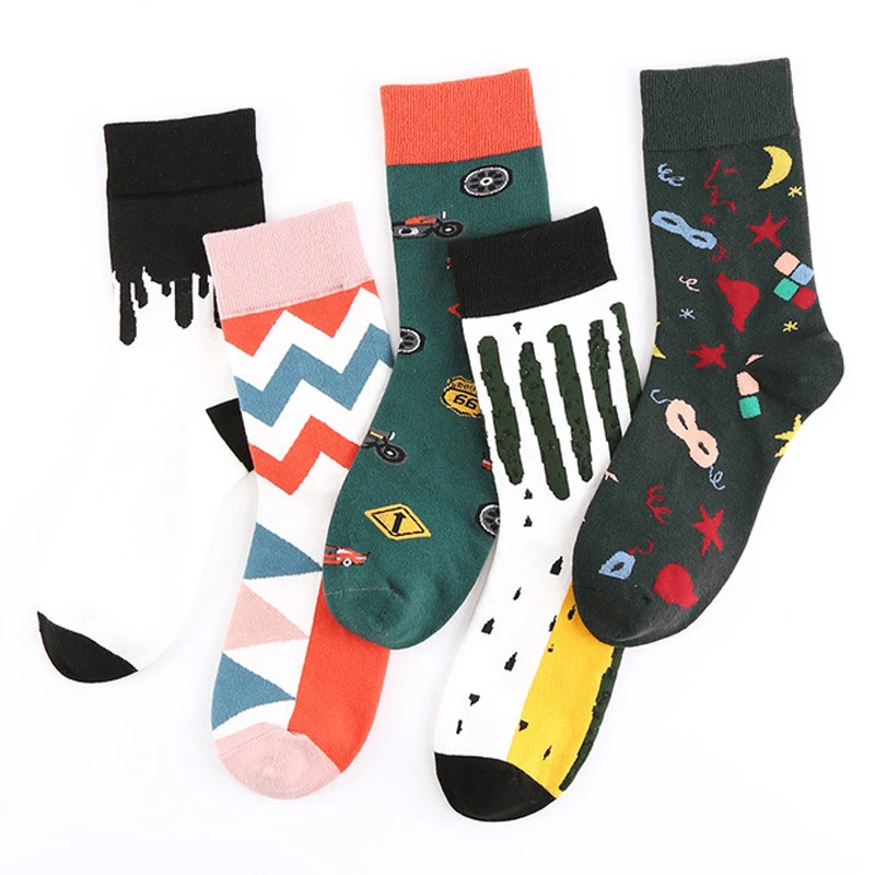 

Women's Socks Stockings Fashion New Happy Sock Cotton Casual Print Sports Socks Couples Mixed-Color Breathable Unisex Socks