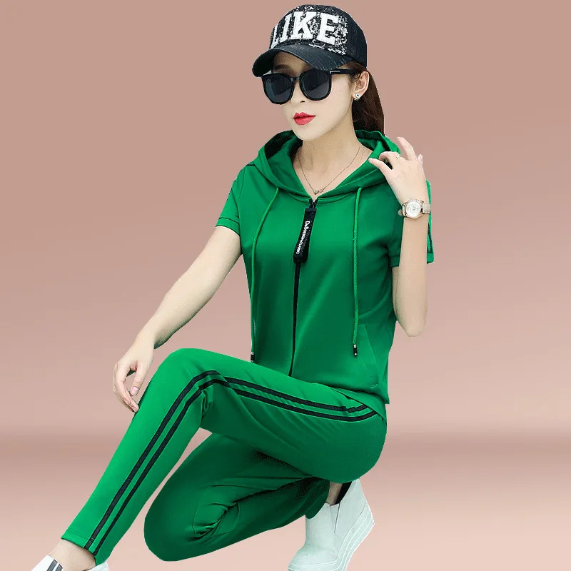 

Plus Size Sport Suit Women Sportswear Loose Hoodie jacket Running Jogging Outfits Casual Exercise Set Tracksuit Sweatshirt+pant