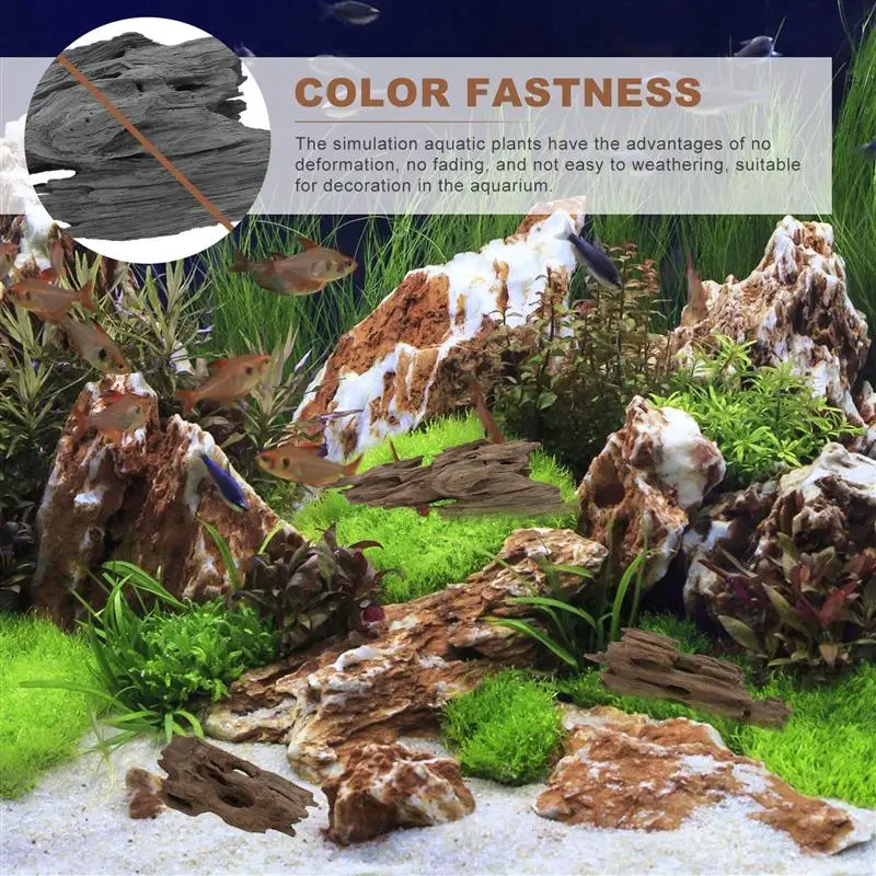 

1 Bag Portable Practical Durable Wooden Fish Tank Hideout Decor Hollow Tree Trunk Decor for Office