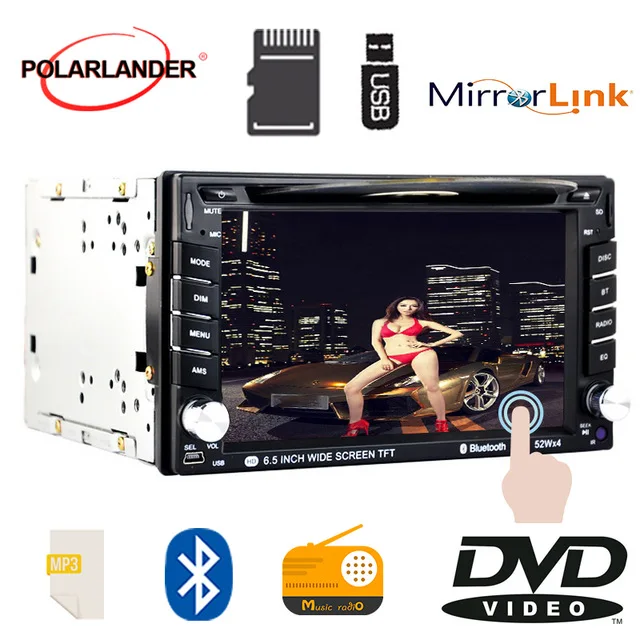 2 Din 6," радио кассетный плеер Автомобильный Радио Bluetooth стерео сенсорный экран DVD/CD плеер авторадио USB/SD/AUX