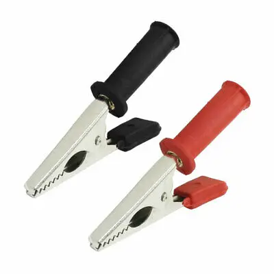 

2PCS 58mm Black Red Insulating Covered Test Probe Alligator Clips
