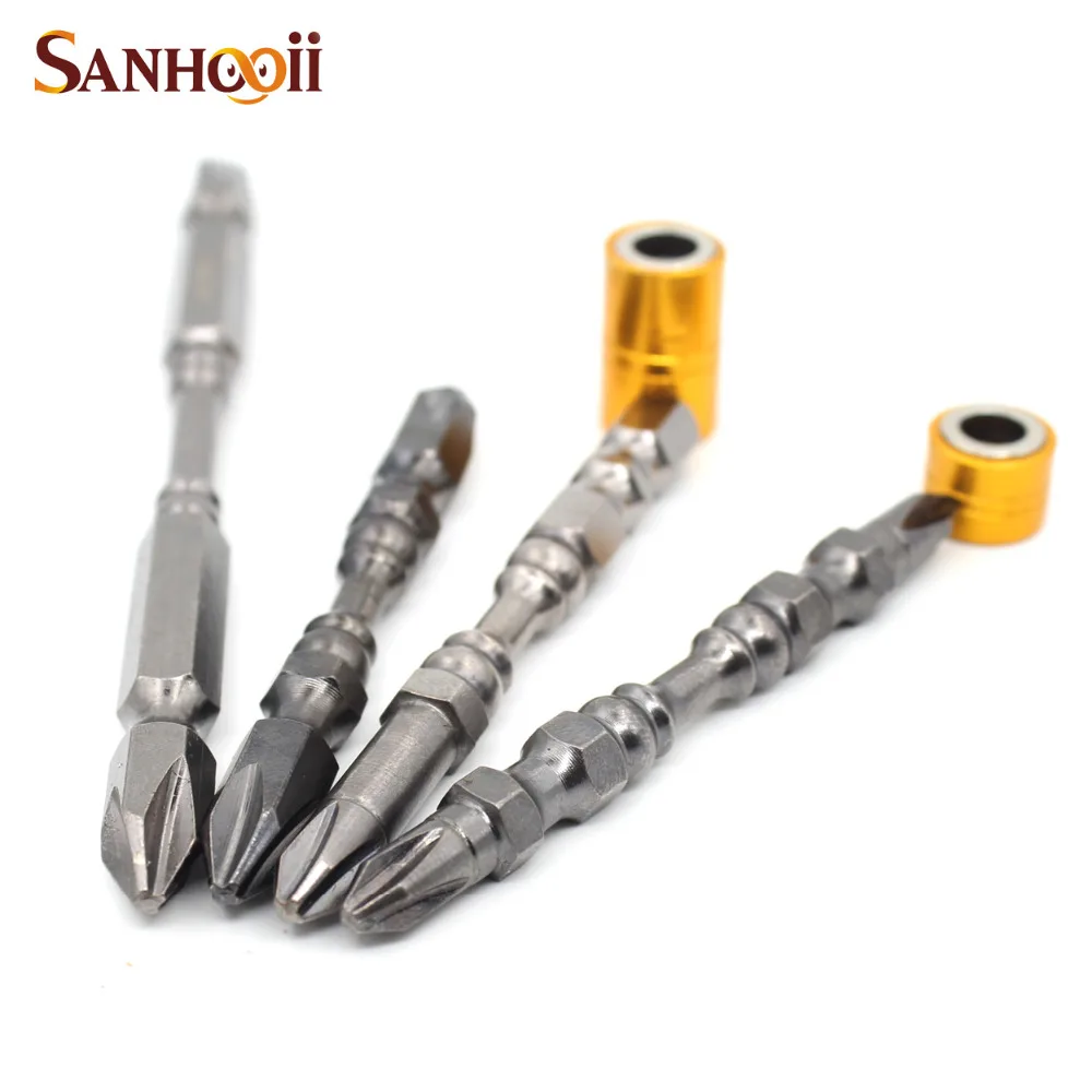

4pcs HRC65 PH2 Strong Durable Magnetic Phillips Electric Screwdriver Bit Single/Double Cross Set Screw Driver Tool Gadgets ZM56