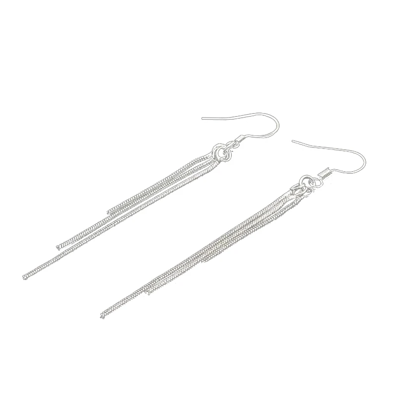 Винтажные длинные серьги серебристого цвета с кисточками висячие крючки модные