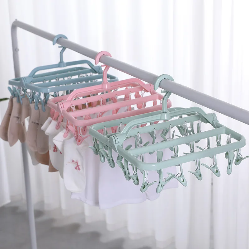 

Multi-Clip Hanger Household SockAiring Gadget Student Child Clip Hanging Clothes Rack Clothes Hanger for Dormitory Socks Hange