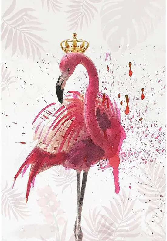 Корона Фламинго алмазная живопись Птицы мозаика вышивка картина Стразы