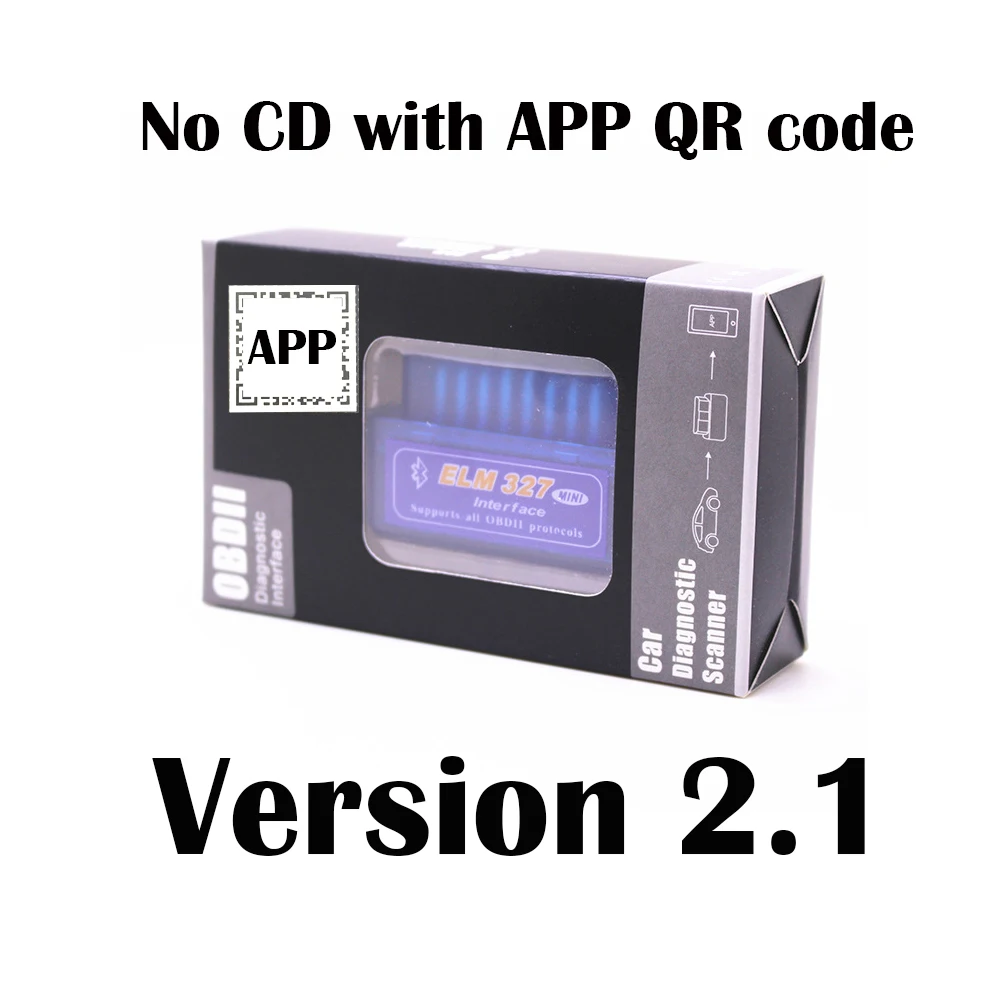 with APP 2.1 OBD2 elm327 v1.5 Супер Мини Elm 327 Bluetooth V2.1/V1.5 автомобильный диагностический инструмент ELM 327 для Android/Symbian OBDII протокол - Цвет: with APP 2.1