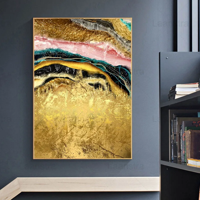 

Abstract Gold and Silver Foil Folds Sense Gorgeous Sense of Wall Painting Decoration Painting Living Room Home Decoration Wall