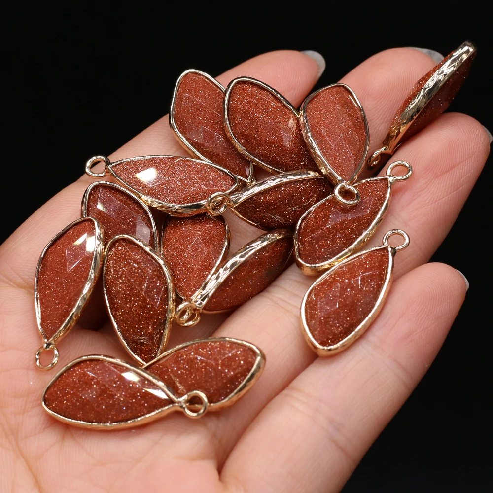 

Модный небольшой кулон из натурального кварца, полудрагоценный золотой песок, Подвески для изготовления ювелирных изделий «сделай сам», ож...