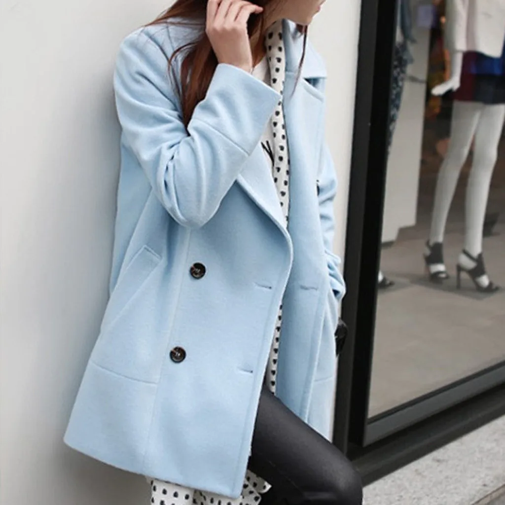 Женское шерстяное пальто SAGACE популярное средней длины в Корейском стиле Осень