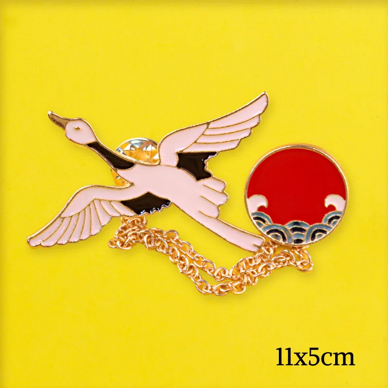 Красивая брошь с дизайном журавль птица нашивки на рюкзаке Значки для одежды