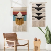 tapestry bohemian cotton linen tapestry with tassel handmade nodic style home decor geometric wall door decor hanging tapestry