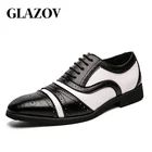 Мужские туфли-оксфорды GLAZOV, лоскутные туфли из искусственной кожи на плоской подошве, с острым носком, с кисточками, в английском стиле