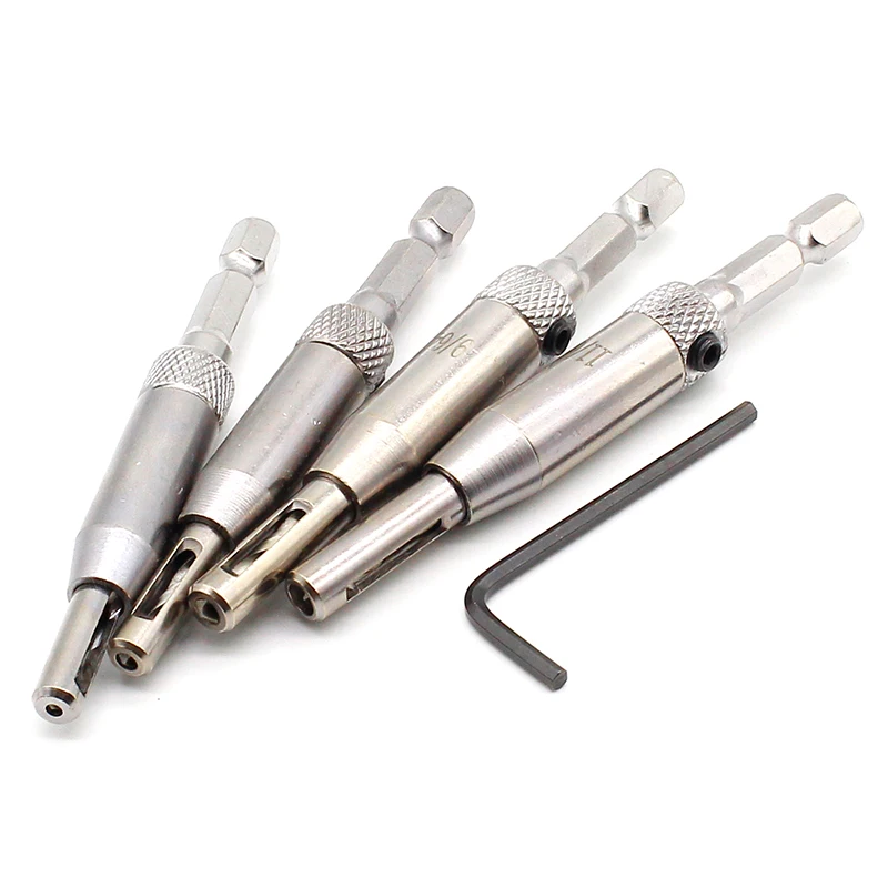 Набор сверл с самоцентрирующимися петлями HSS 4 шт. набор для дверного шкафа 5/64